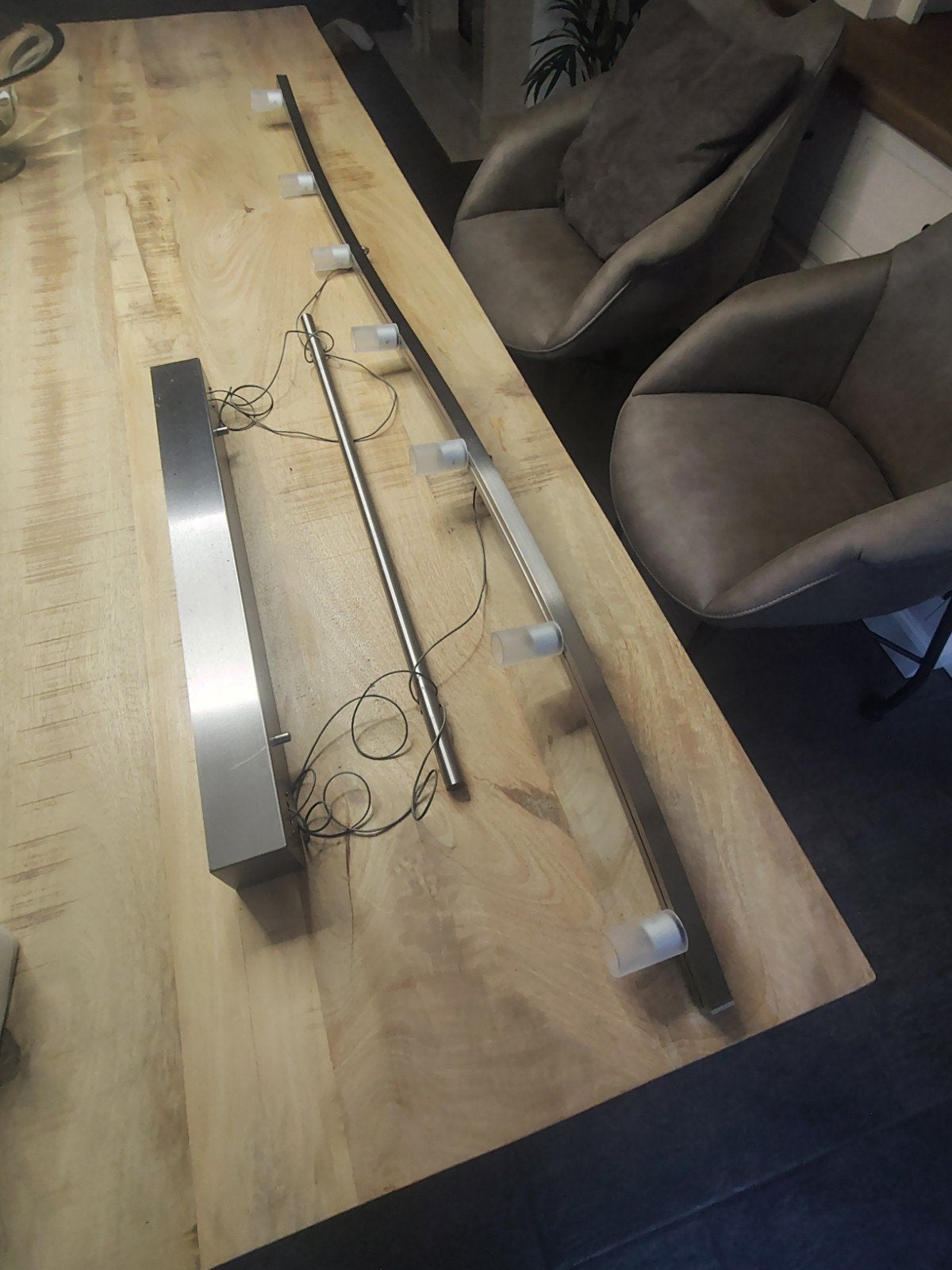 Design hanglamp eetkamertafel . In hoogte verstelbaar ., Huis en Inrichting, Lampen | Hanglampen, Ophalen, Gebruikt, Glas