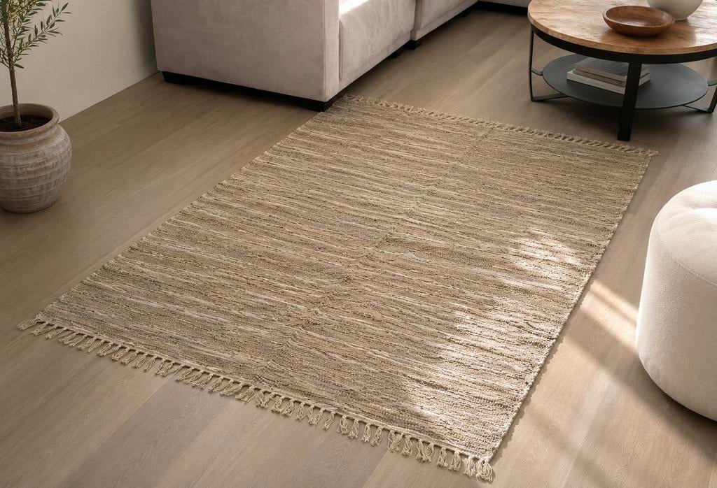 Maison du Monde leren Vloerkleed  140x200 cm, Huis en Inrichting, Stoffering | Tapijten en Kleden, Ophalen, Gebruikt, 100 tot 150 cm