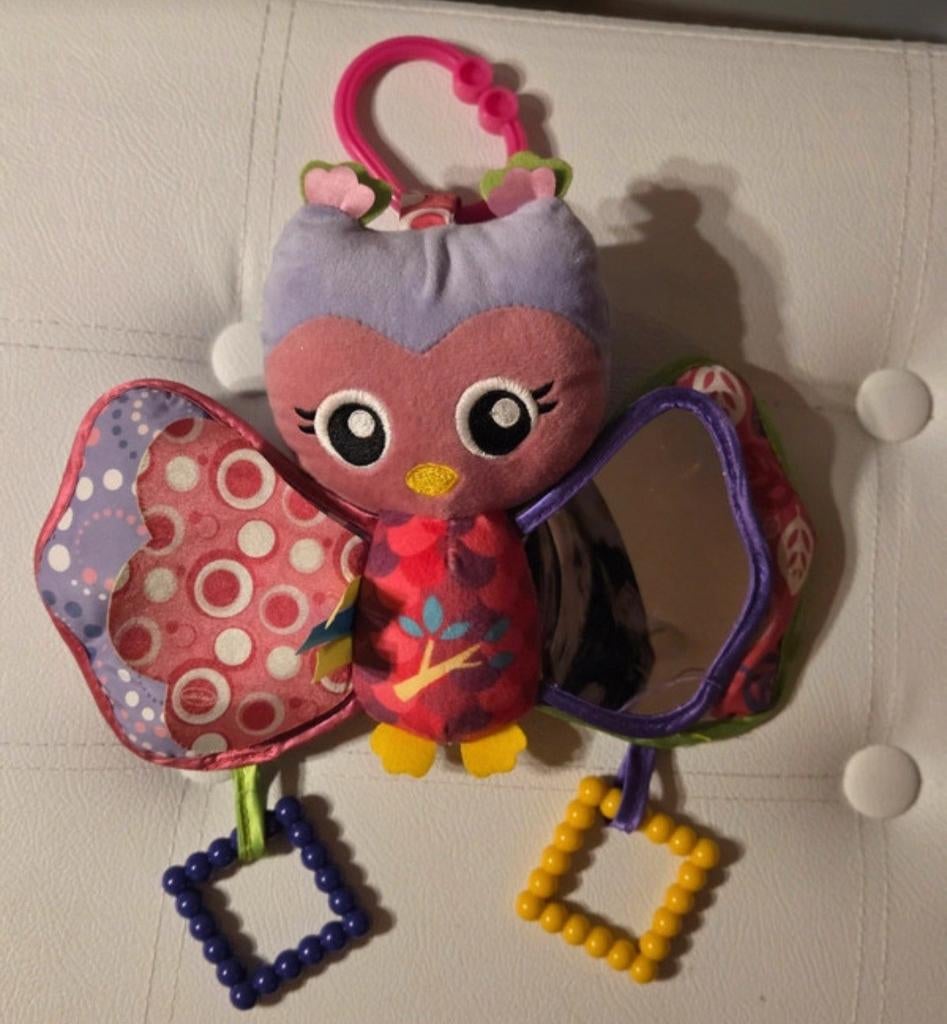 Leuke uil wagenhanger met spiegeltje en rammelaars, Ophalen of Verzenden, Zo goed als nieuw, Overige typen, Met geluid