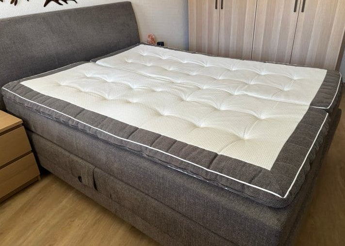 Luxe elektrische boxspring, 160x210, Ophalen, Bruin, 210 cm, Tweepersoons
