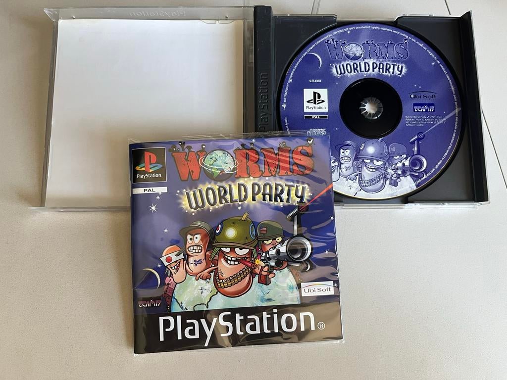 Worms World Party - PlayStation 1 (PS1) Klassieker, Spelcomputers en Games, Gebruikt, T, Ophalen of Verzenden, Strategie en Constructie