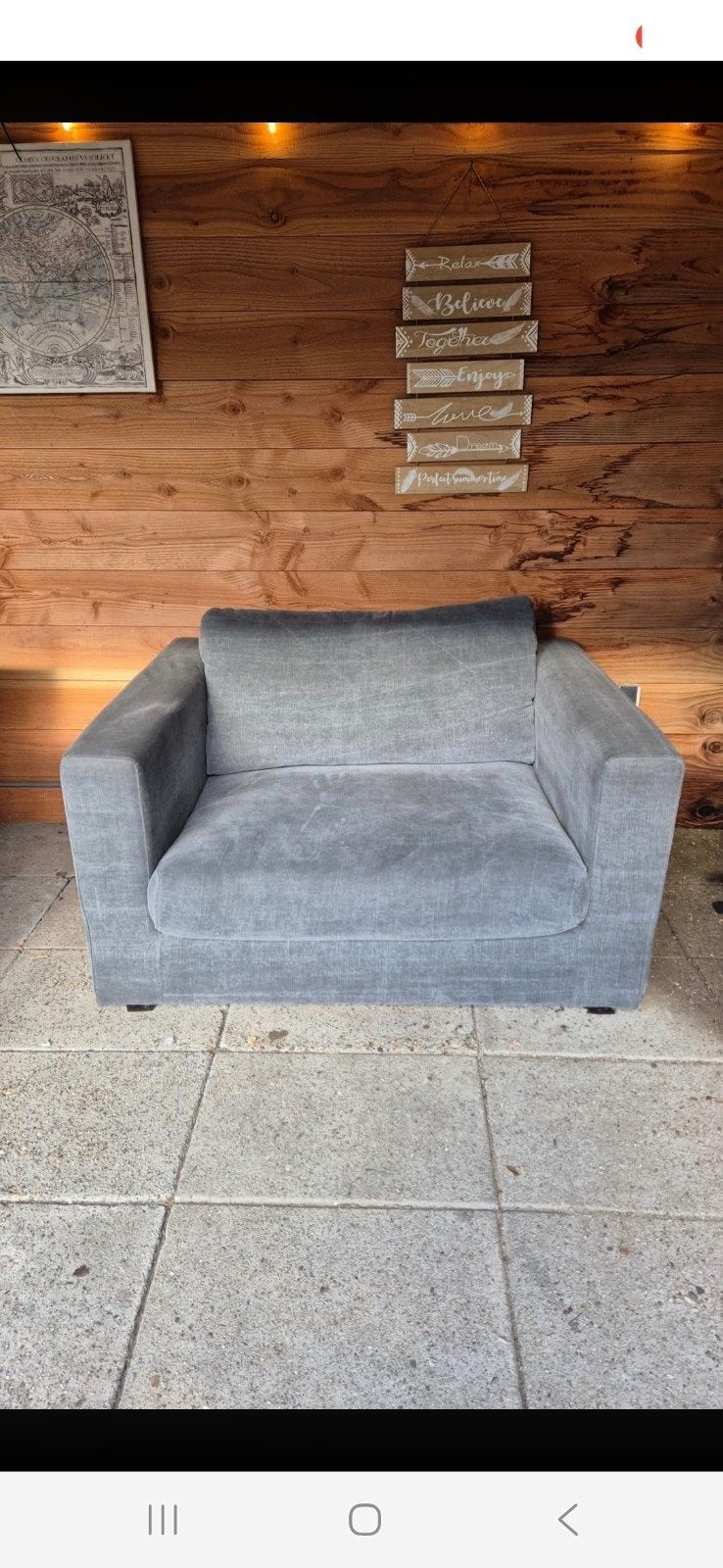 Comfortabele grijze fauteuil -, 75 tot 100 cm, Ophalen of Verzenden, Zo goed als nieuw, Minder dan 150 cm