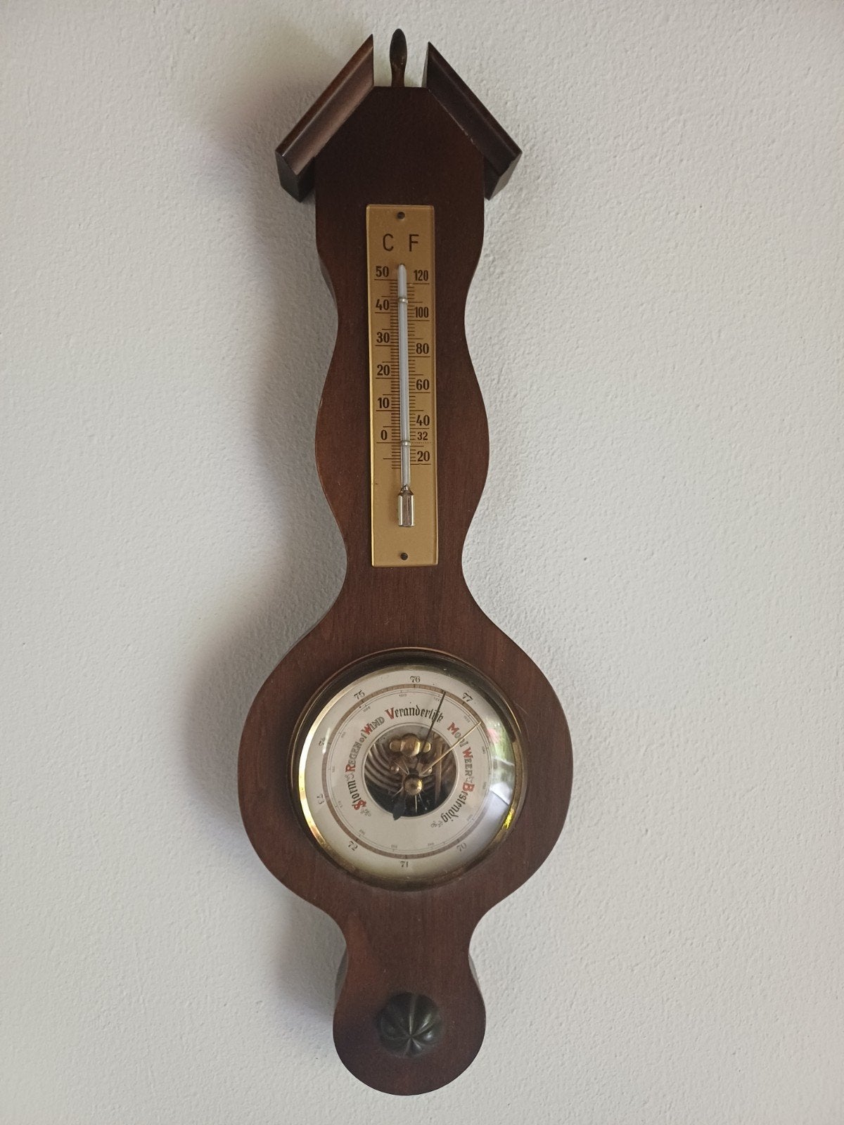 antieke barometer en thermometer, Ophalen of Verzenden, Gebruikt