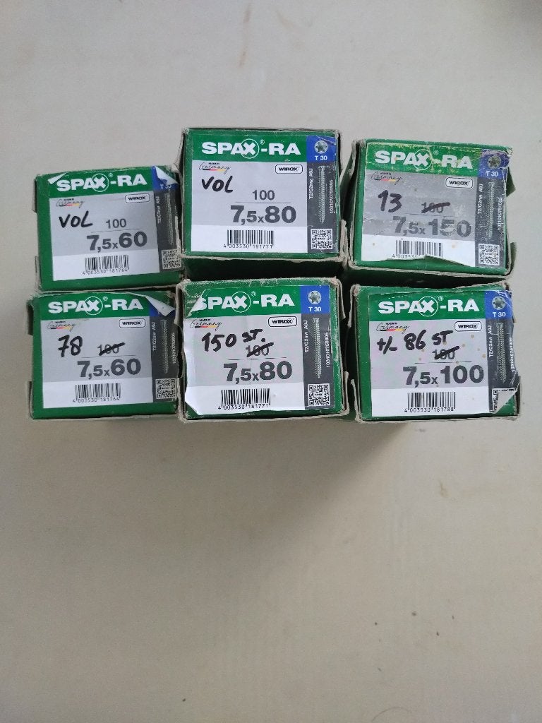 527 SPAX-RA kozijnschroeven 7,5 mm T30 WIROX – div. lengtes, Ophalen, Nieuw