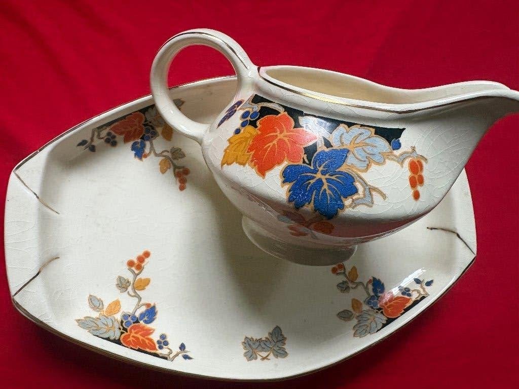 Antiek MOSA Plateel Set (1900) – Luxe 3‑delig, Handbeschilde, Antiek en Kunst, Ophalen of Verzenden