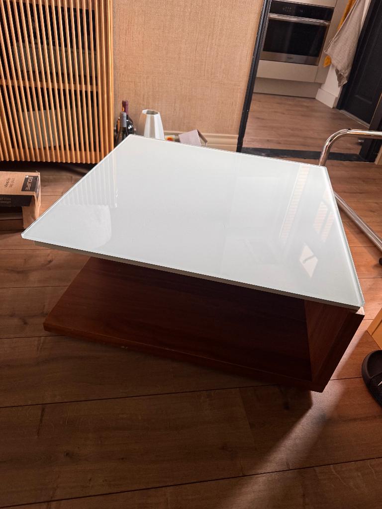 design vintage look salontafel, Ophalen, Gebruikt, 100 tot 150 cm, 50 tot 100 cm