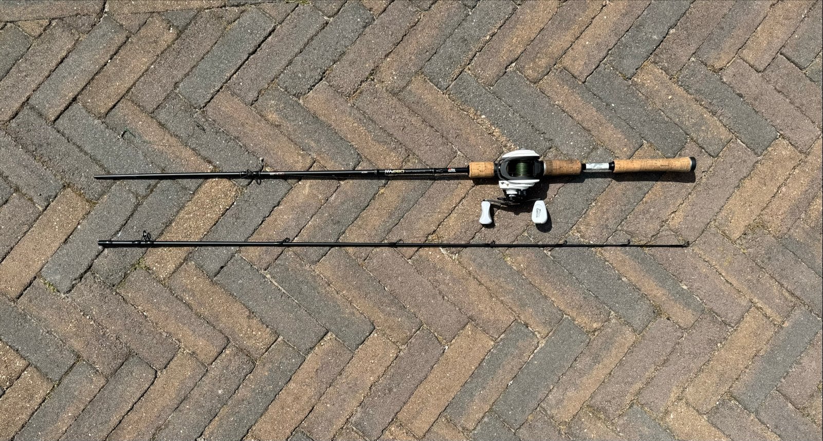Vishengel (reel), Ophalen, Zo goed als nieuw, Complete hengel