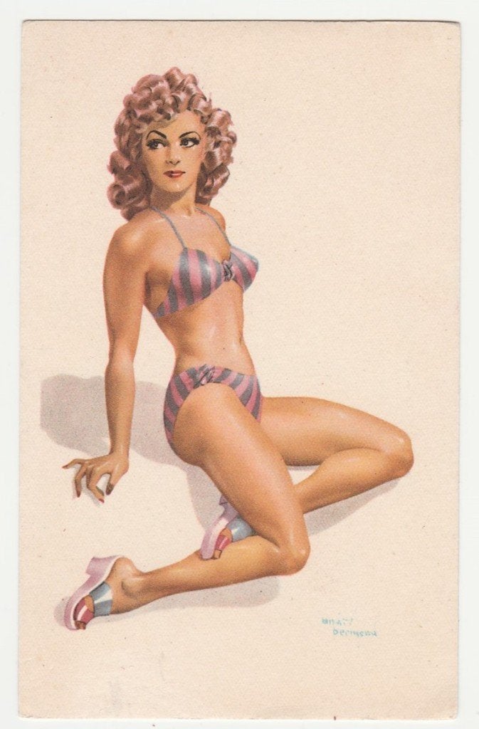Pin-ups.  Illustrateurs.  Pin-up girls., Verzenden, 1940 tot 1960, Ongelopen, Overige thema's