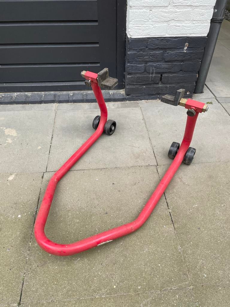 Motorbok Paddockstand Achter Rood, Motoren, Ophalen, Gebruikt