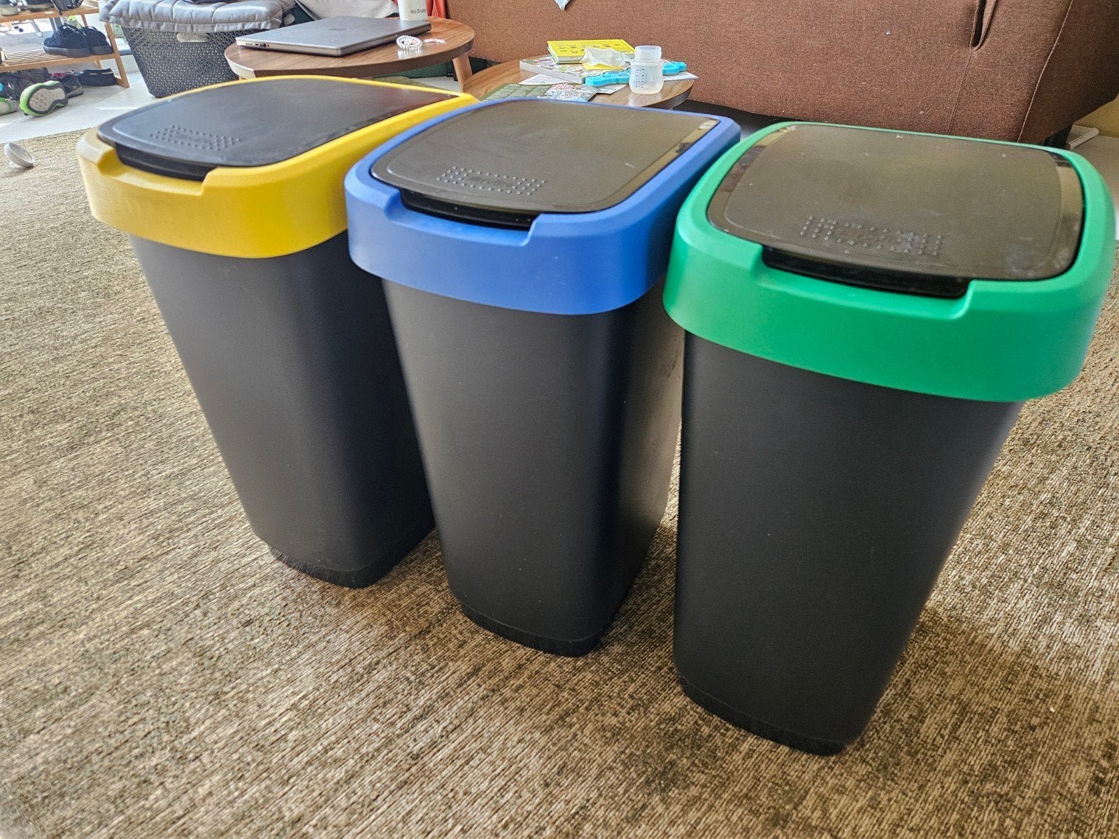 Rotho prullenbak set (3 stuks), Huis en Inrichting, Ophalen, Kunststof, Gebruikt, 20 tot 30 liter