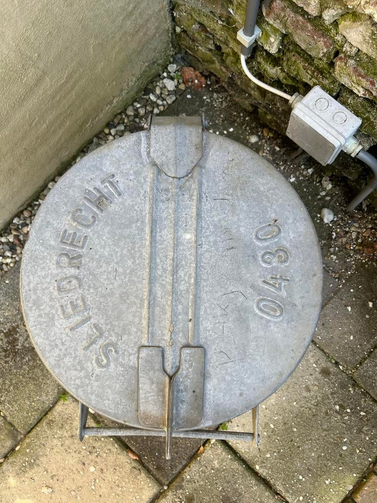 Vintage Zinken Vuilnisbak - 48 cm Hoog, Huis en Inrichting, Ophalen of Verzenden, Zo goed als nieuw
