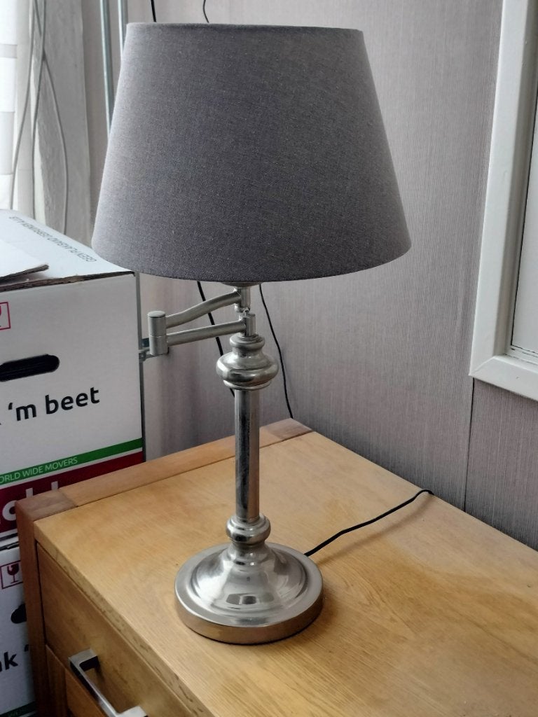 Staande lamp, Huis en Inrichting, Lampen | Tafellampen, Zilver, Ophalen, Gebruikt, Overige typen