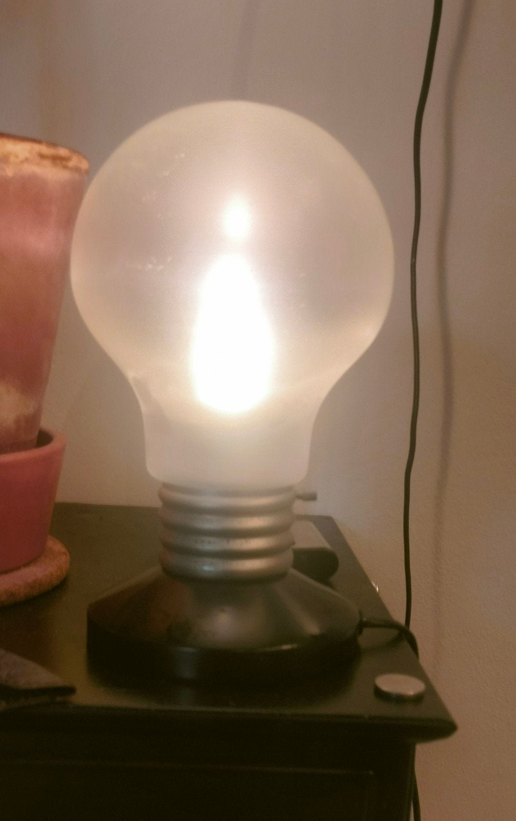 Vintage IKEA Blinda Gloeilamp Tafellamp Jaren '90, Ophalen, Gebruikt, Vintage, Wit