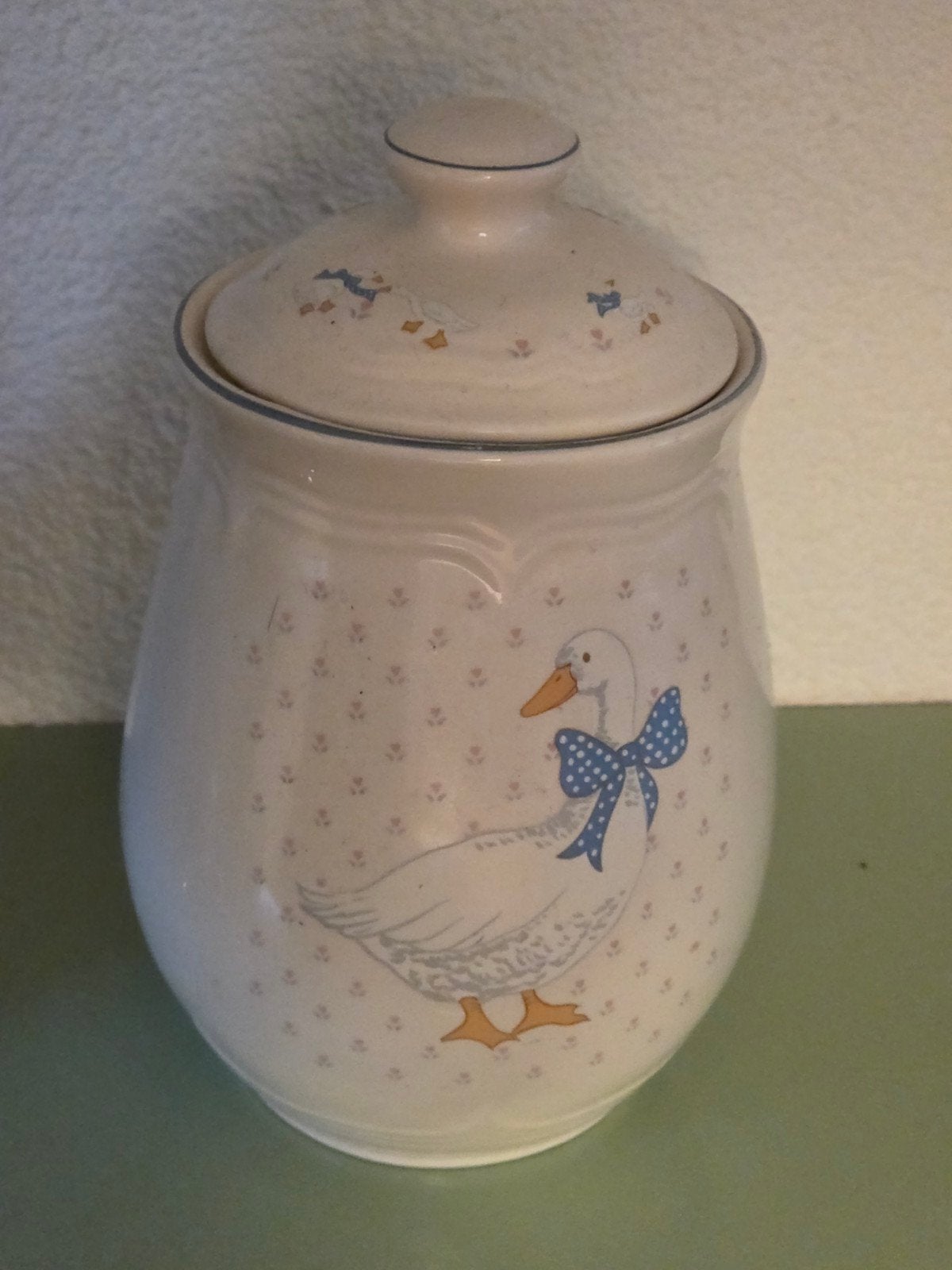 Vintage Voorraadpot met Gans Decoratie, Gebruikt, Ophalen of Verzenden, Voorraadpot, Steen/keramiek