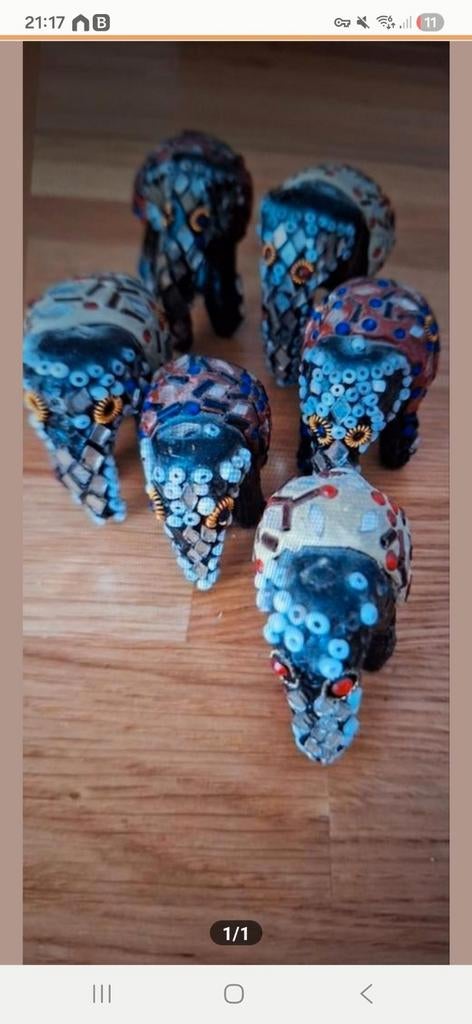 Miniatuur ( 6 stuks )Oliefantjes 3/5 cm, Verzamelen, Beelden en Beeldjes, Ophalen of Verzenden, Zo goed als nieuw, Overige typen