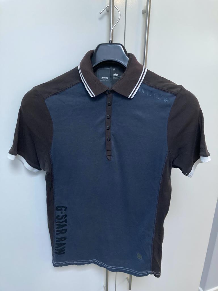 poloshirt - zwart / donkerblauw - G-Star Raw - S, G-Star Raw, Zwart, Ophalen of Verzenden, Gedragen