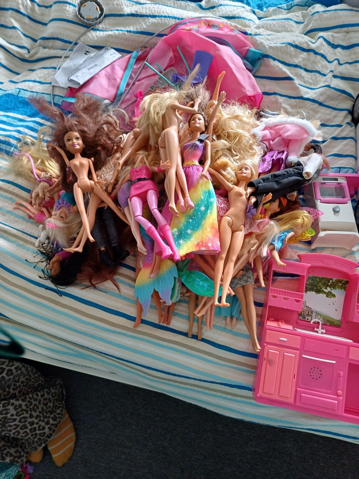 Grote Barbie collectie: 45 Barbies, ambulance en barbiehuis, Ophalen, Gebruikt, Barbie