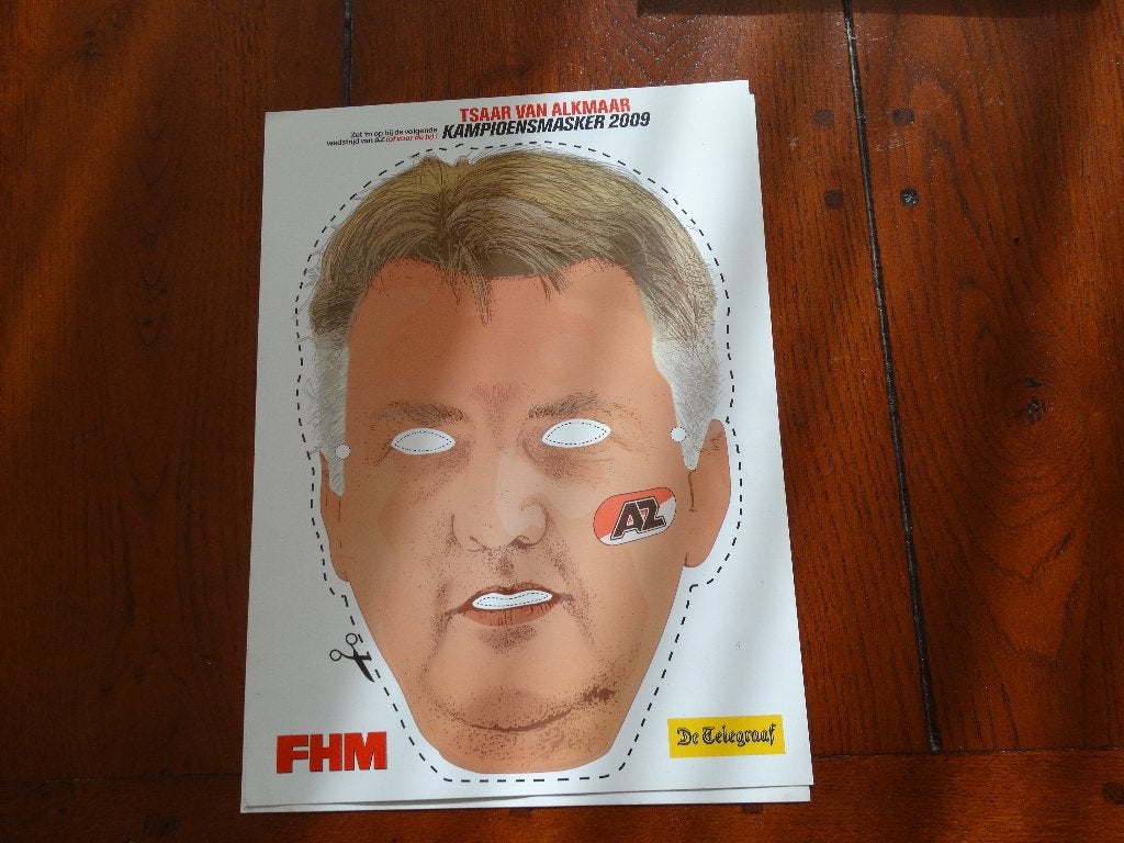 tsaar alkmaar masker louis van gaal 2009 az kampioen, Ophalen of Verzenden, Zo goed als nieuw, AZ, Overige typen