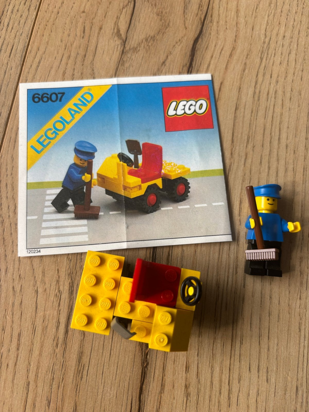 9967) Lego Legoland 6607: Kraanwagen met werkman (1980), Gebruikt, Lego, Ophalen of Verzenden, Compleet