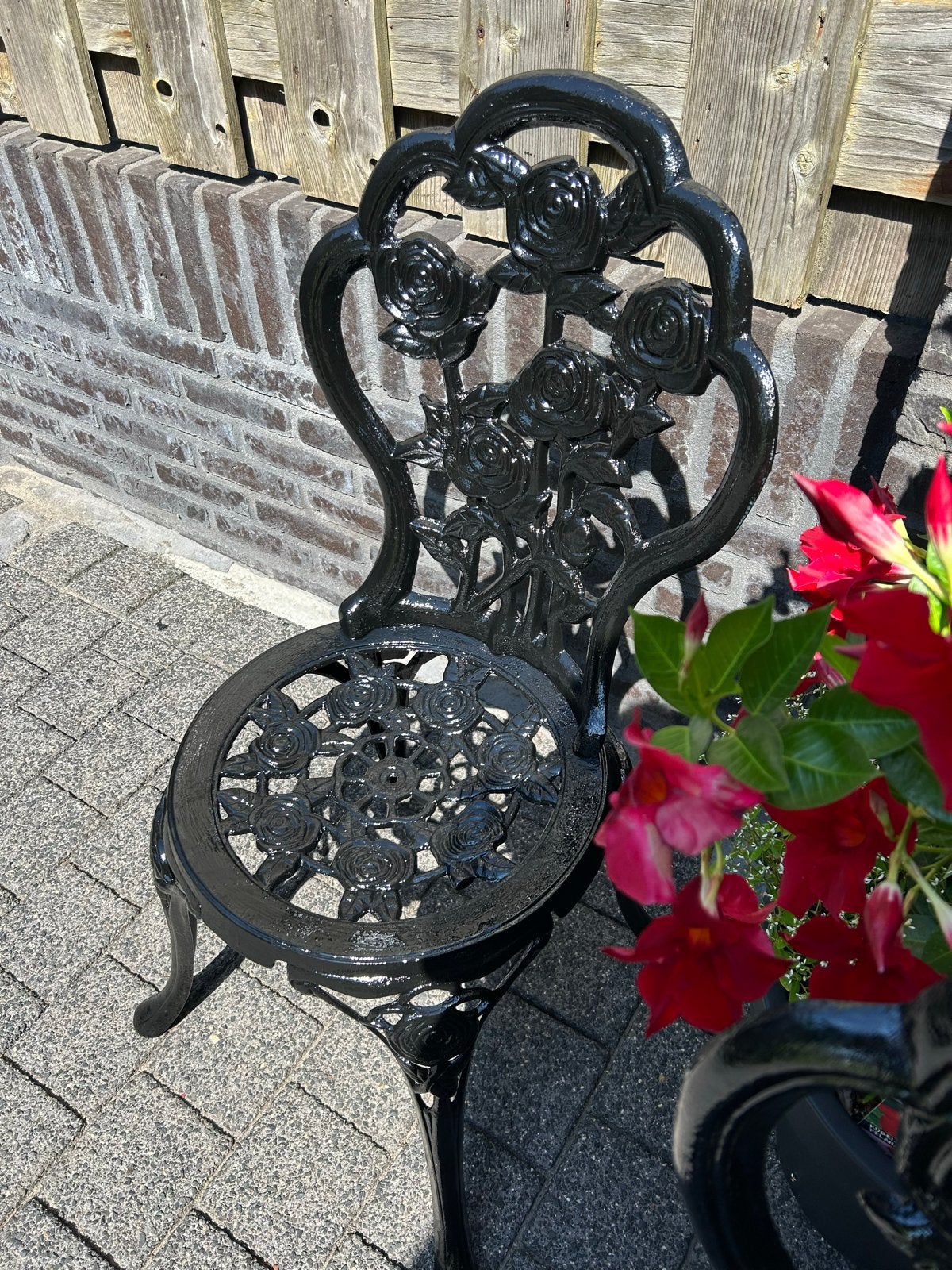 2 Nette aluminium stoelen met rozen motief, Ophalen, Gebruikt, Aluminium
