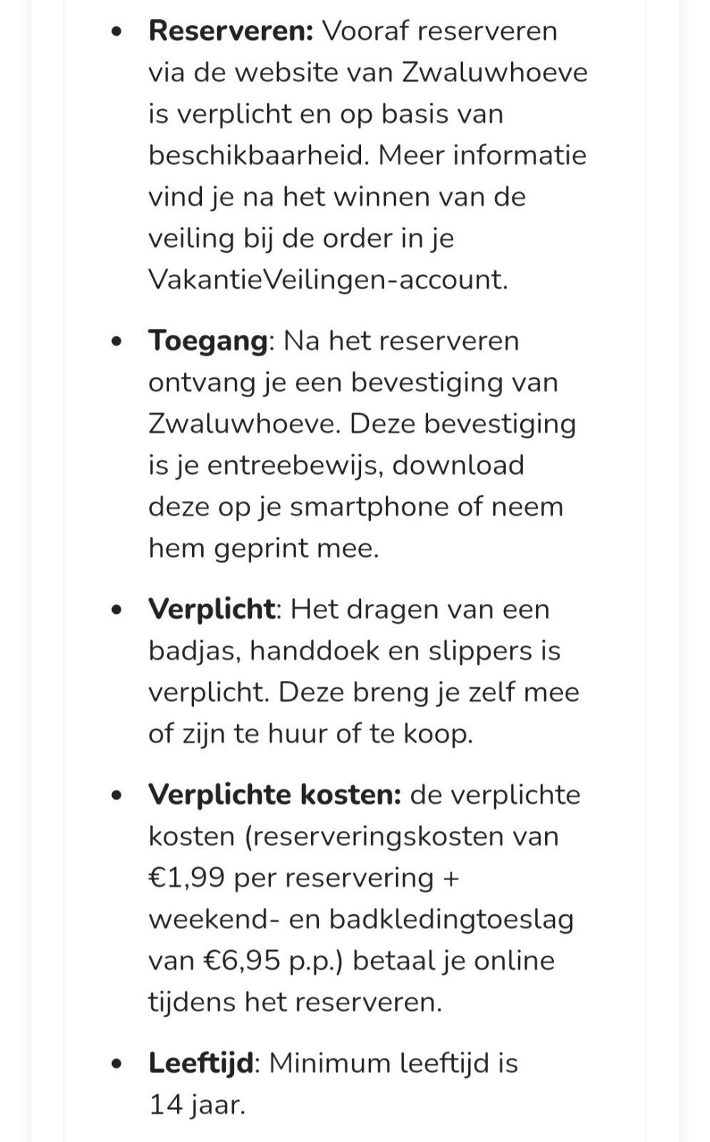 Dagentree Zwaluwhoeve, €12,50 p.p., Tickets en Kaartjes