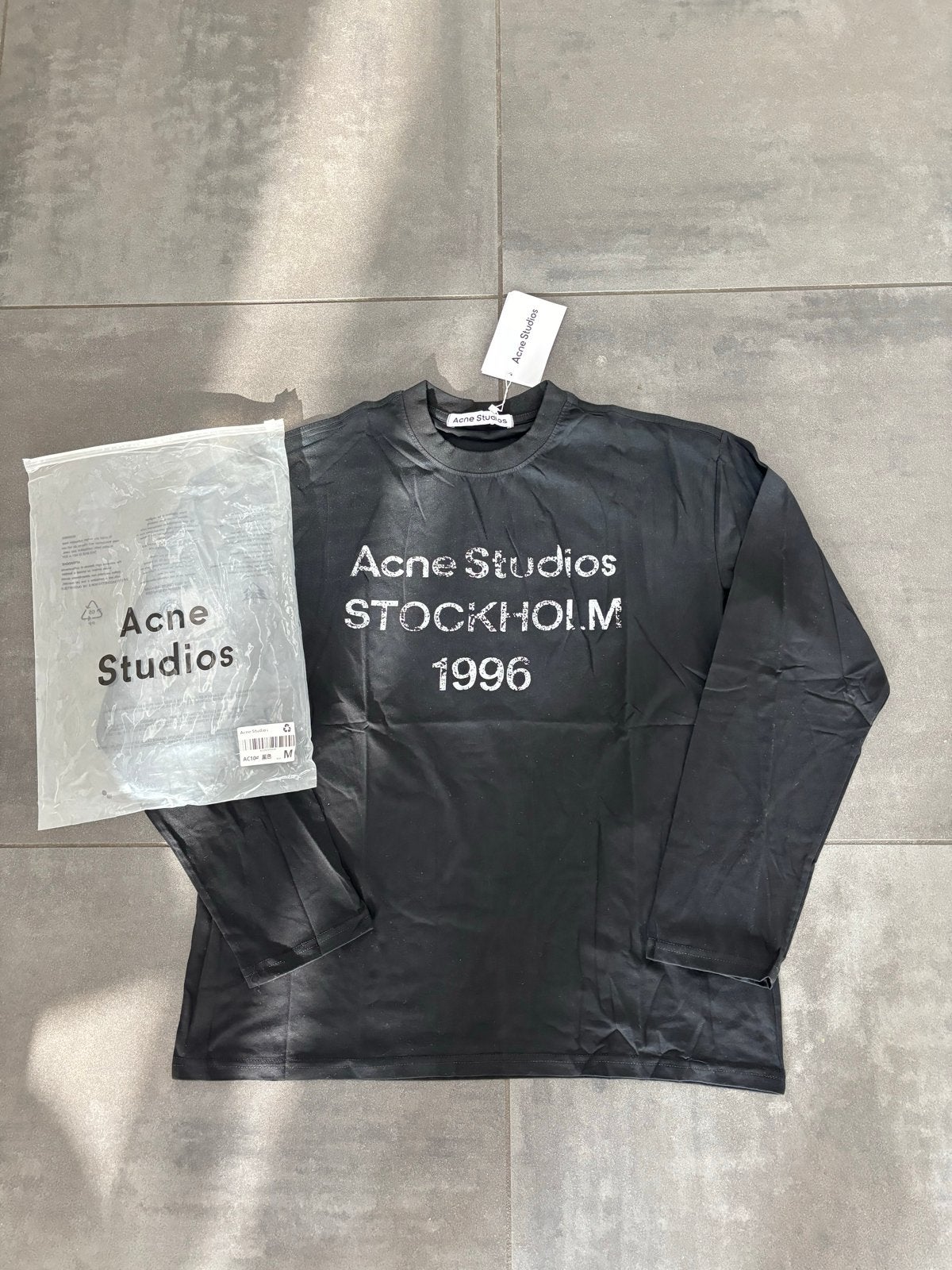 Acne Studios Stockholm 1996 Longsleeve Zwart Maat M, Ophalen of Verzenden, Nieuw, Maat 48/50 (M), Zwart