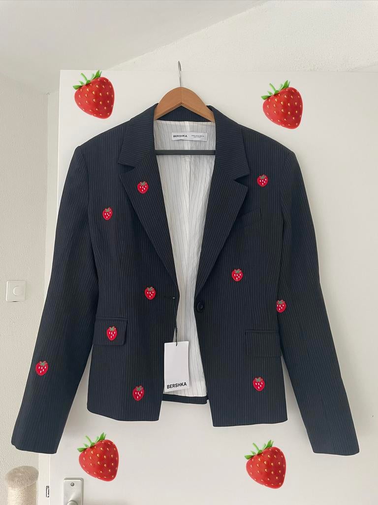 Aardbei blazer, Kleding | Dames, Ophalen of Verzenden, Nieuw, Maat 36 (S), Zwart