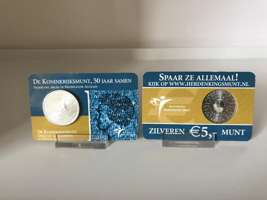 Te koop 3 coincards zilver, Koningin Beatrix, Zilver, Euro's, Ophalen of Verzenden