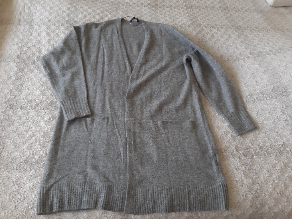 grijs lang vest MS mode maat L (maat 42/44), Ophalen, Maat 42/44 (L), Zo goed als nieuw, MS Mode