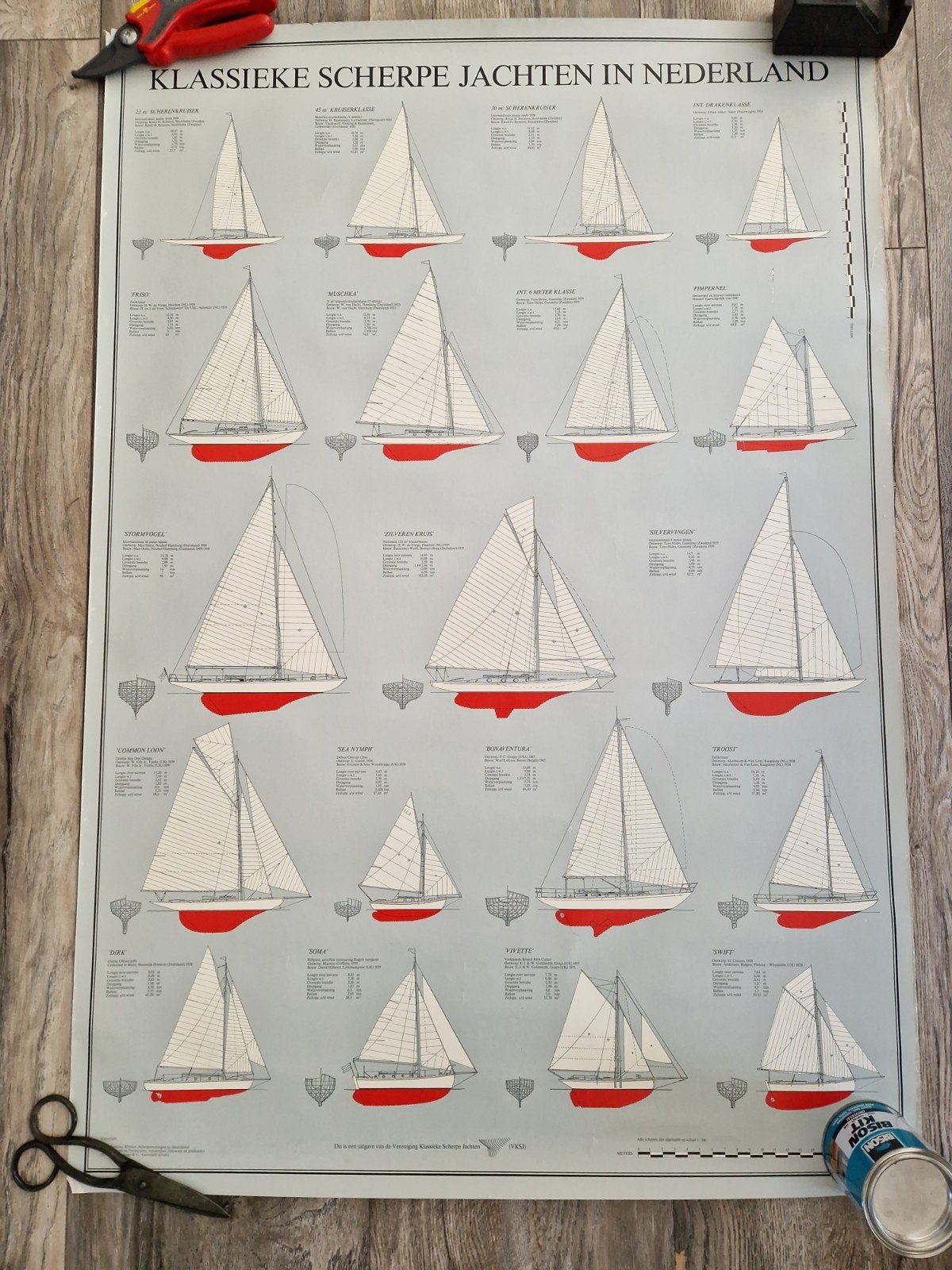 Poster klassieke scherpe jachten in Nederland, Ophalen of Verzenden, Sport, A1 t/m A3, Rechthoekig Staand