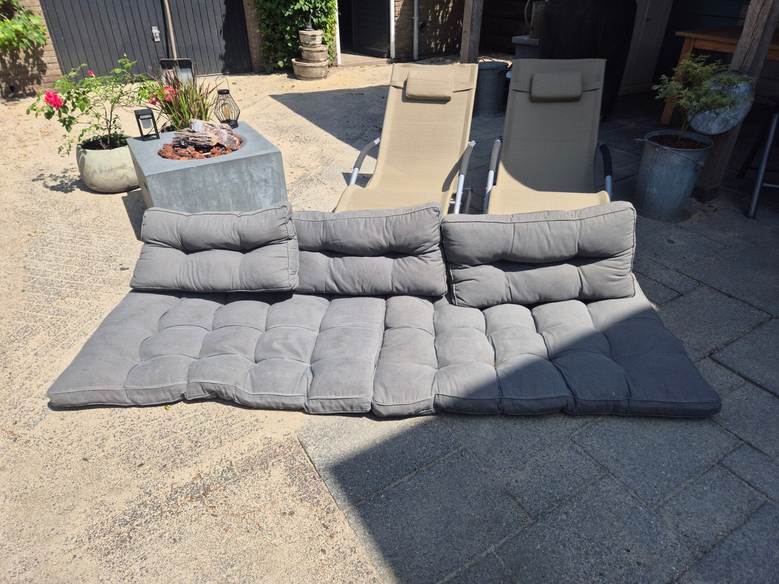 Palletkussens grijs - 3x 120x80cm, 5x 80x40cm, Tuin en Terras, Ophalen of Verzenden