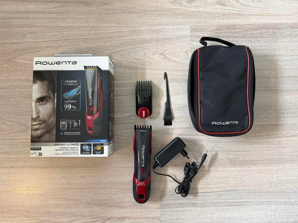 Tondeuse Rowenta Airforce met Vacuüm Technologie, Ophalen of Verzenden, Zo goed als nieuw, Haarverzorging