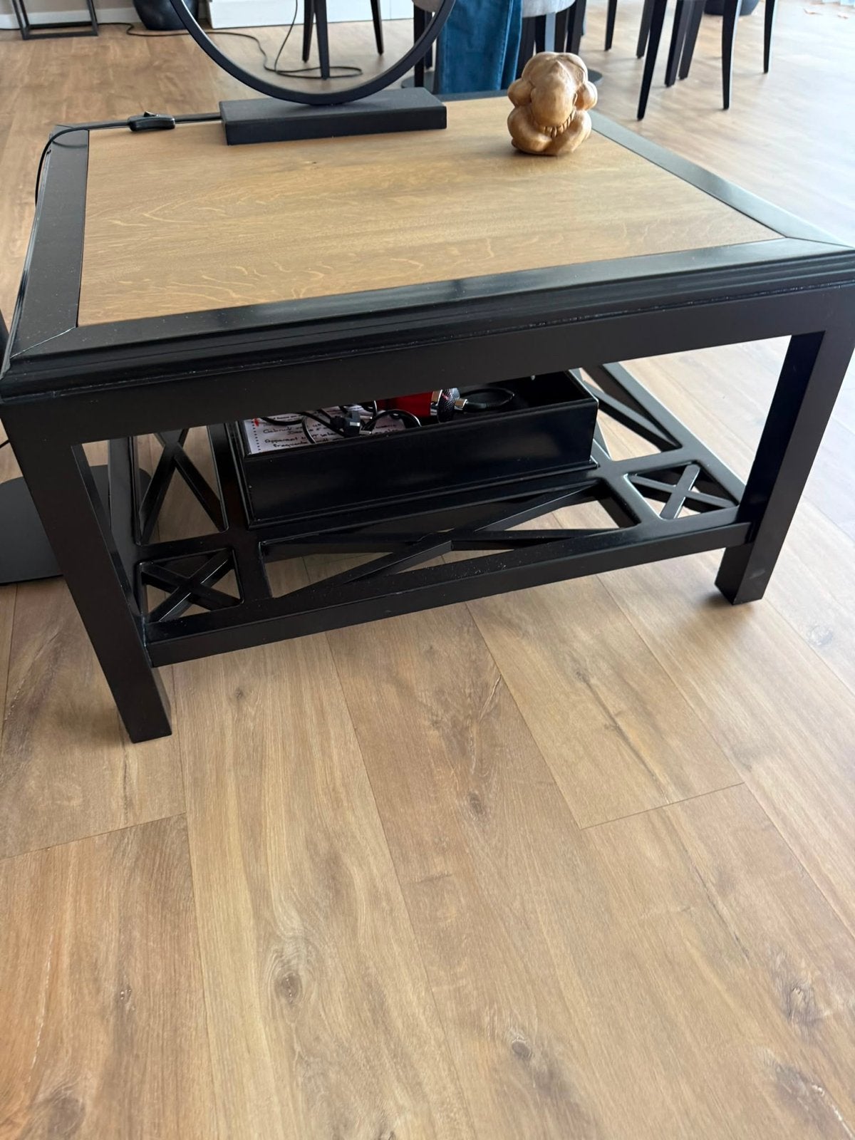 Prachtige salon tafel met2 bijzettafels, Ophalen, Bijzettafels 80 nij 80cm, 50 tot 100 cm, Zo goed als nieuw