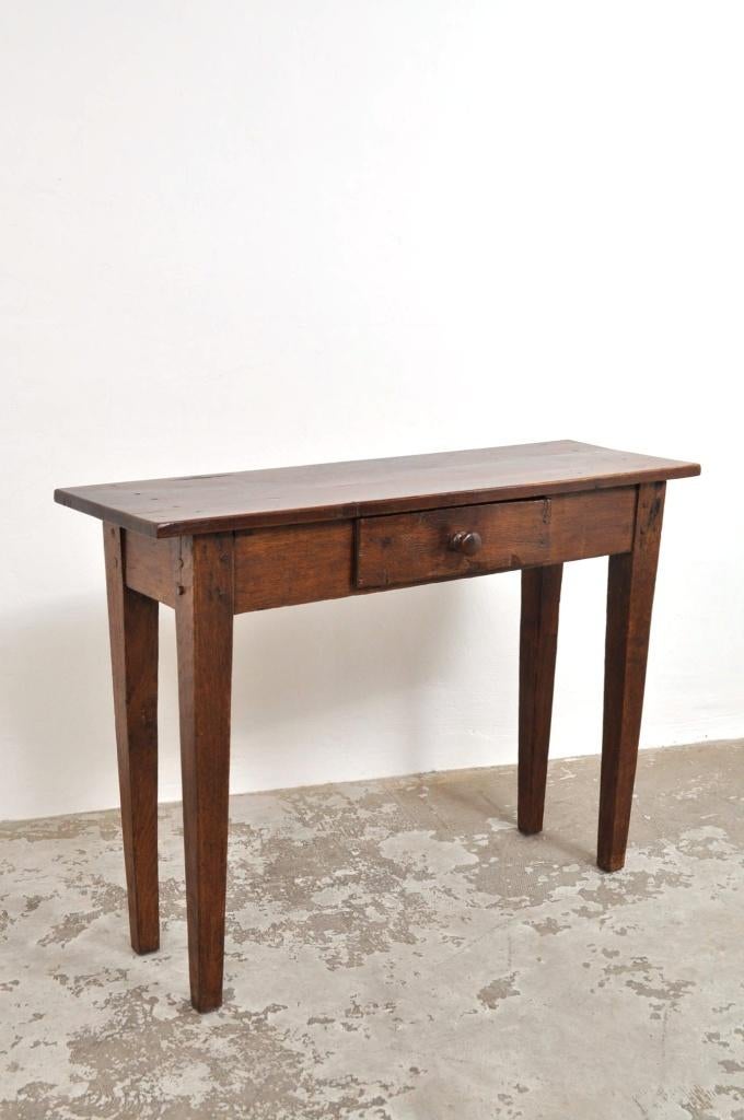 Antieke eiken side table bijzettafel tafel circa 1870, Gebruikt, 100 tot 150 cm, Ophalen of Verzenden, 25 tot 50 cm