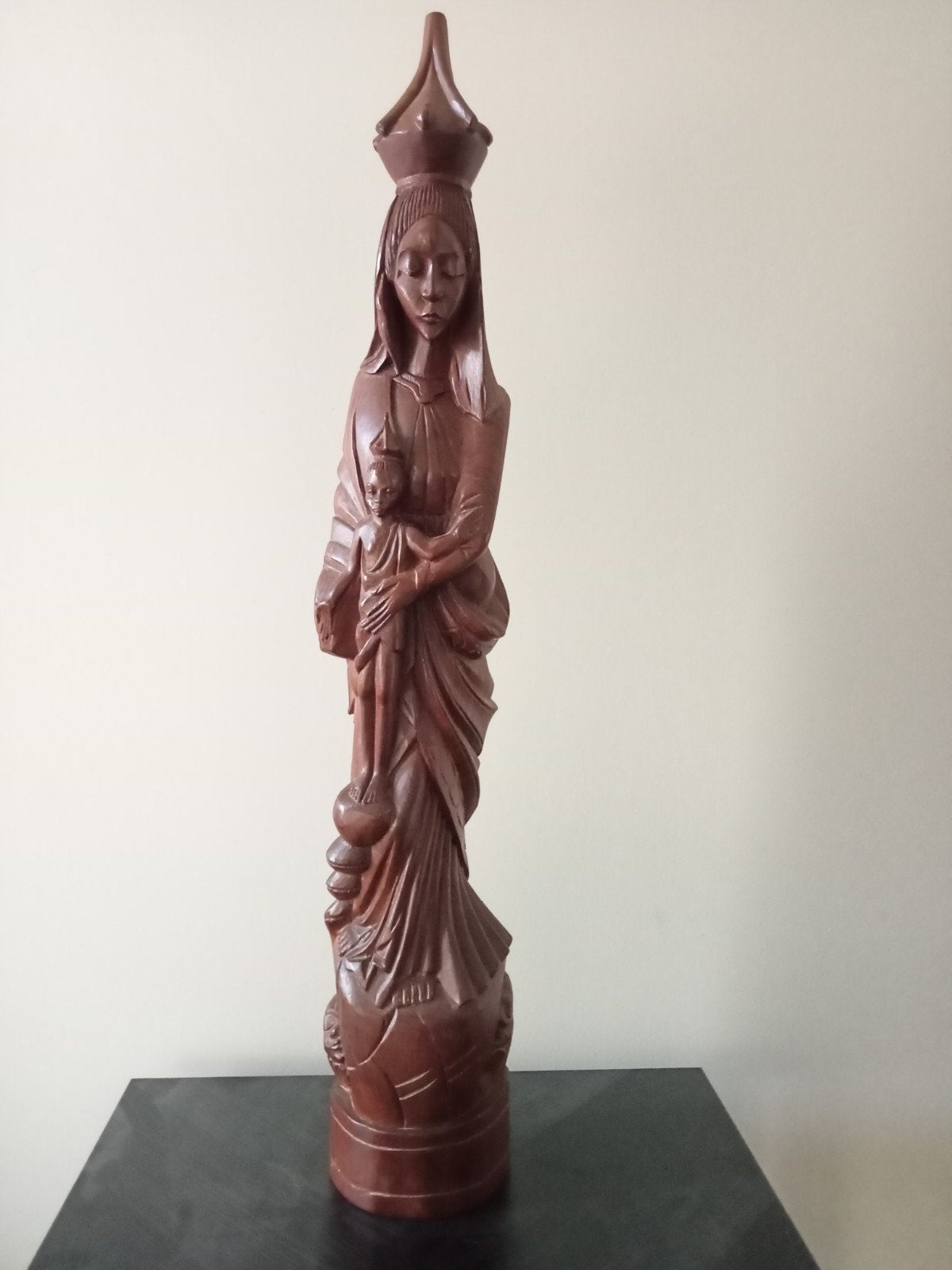 Mooi handgesneden houten beeld, Antiek en Kunst, Ophalen, Hout, 50 - 100 cm