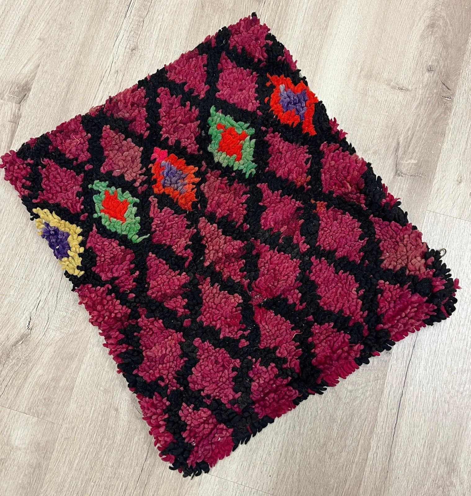 nieuw Marrokaans berber wollen kussenhoesje, Huis en Inrichting, Ophalen of Verzenden, Nieuw, Vierkant
