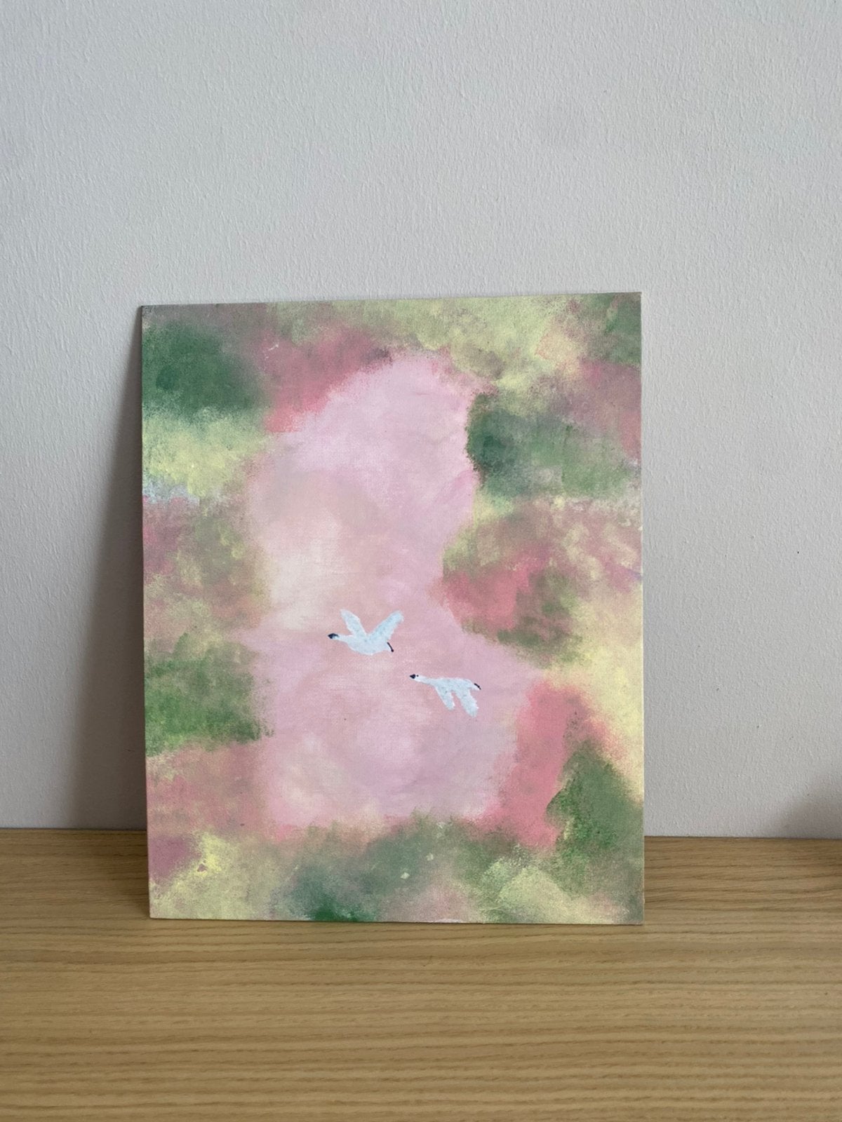 Handgemaakt Schilderij zwanen, Verzenden