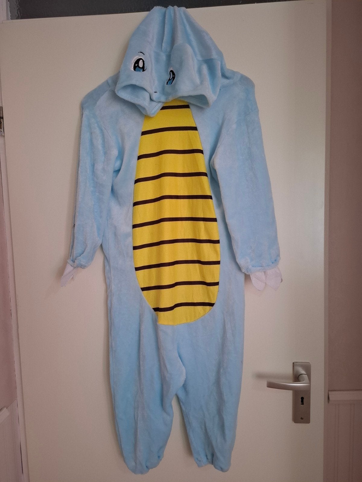 Blauwe Kigurumi Onesie - Squirtle Kostuum Maat 7-9 Jaar, Ophalen of Verzenden, Gebruikt, 122 t/m 128, Jongen of Meisje