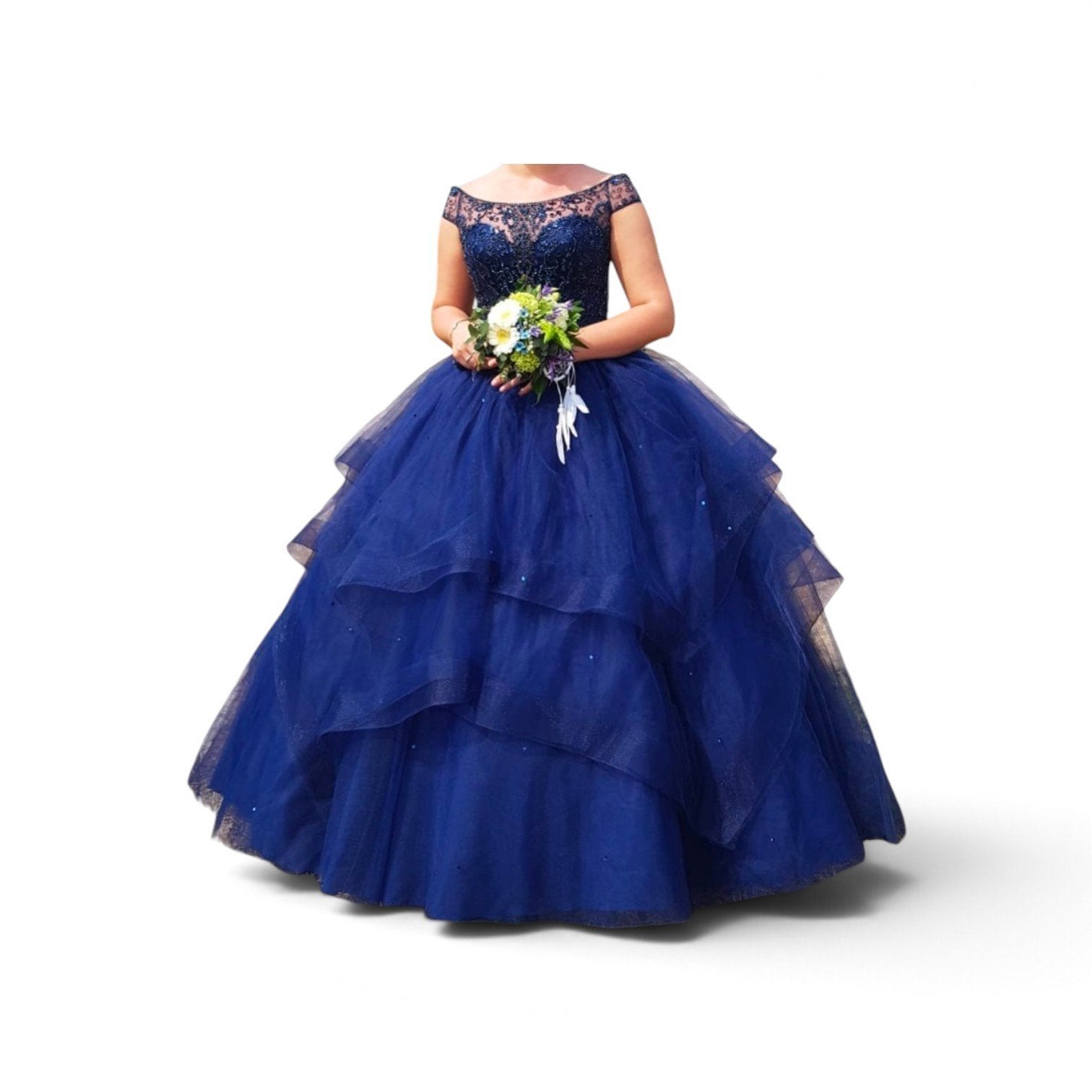 Prachtige, blauwe (bruids)jurk, in zeer goede en mooie staat, Kleding | Dames, Maat 38/40 (M), Blauw, Ophalen of Verzenden, Zo goed als nieuw