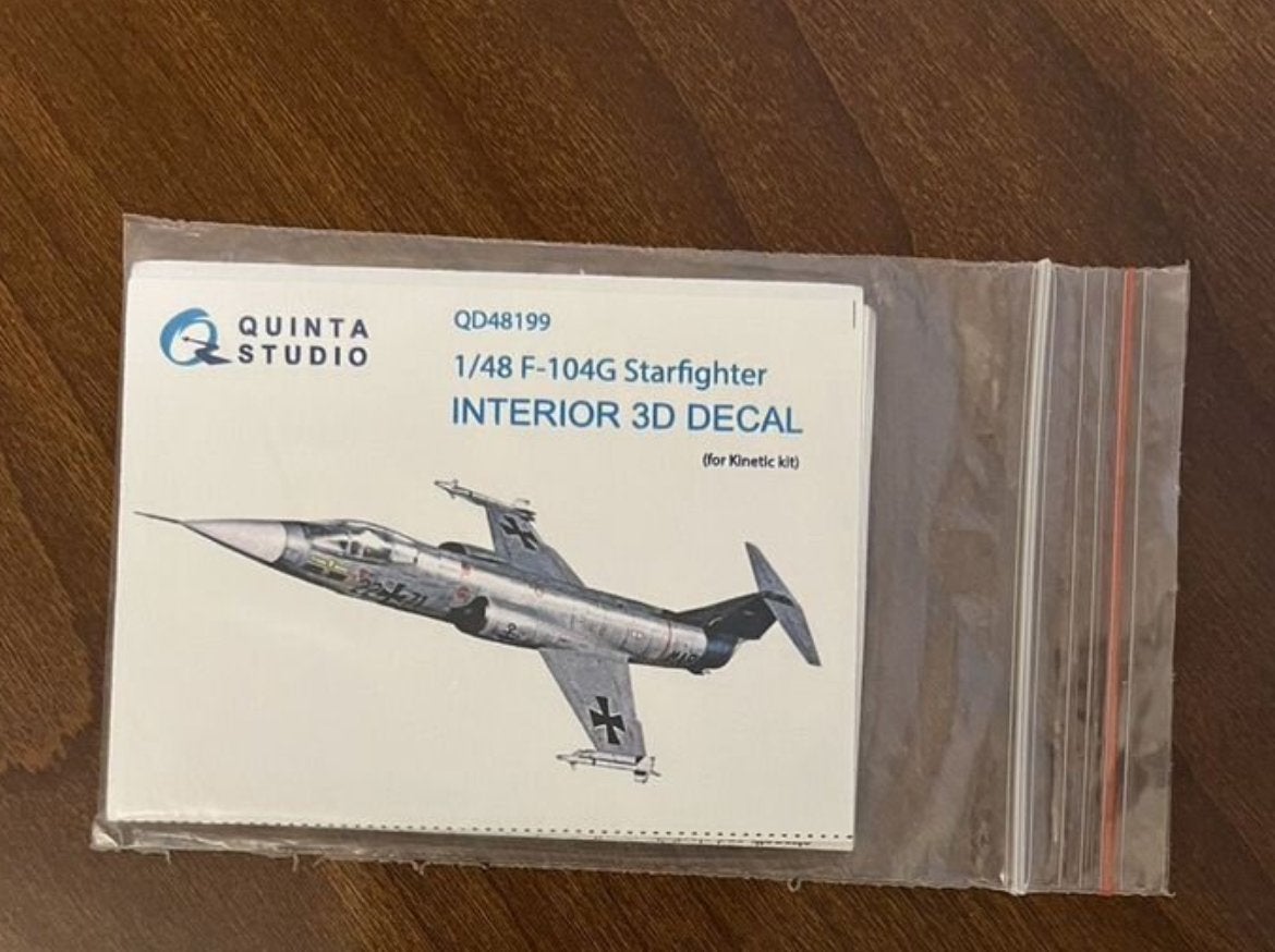 Quinta Studio 1/48 F-104G Starfighter INTERIOR 3D DECAL, Overige merken, 1:72 tot 1:144, Verzenden, Nieuw