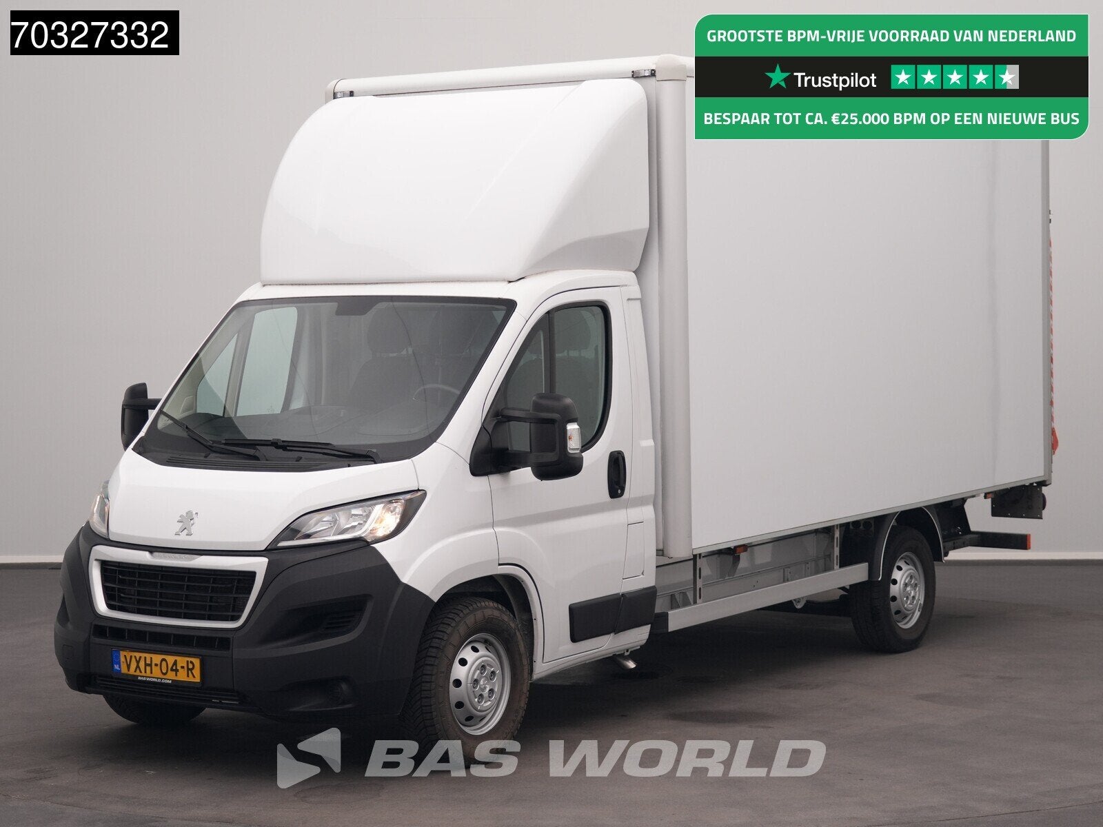 Peugeot Boxer 140PK 433cm Hoog Laadklep Zijdeur Bakwagen Nav, Stof, Gebruikt, Euro 6, 4 cilinders