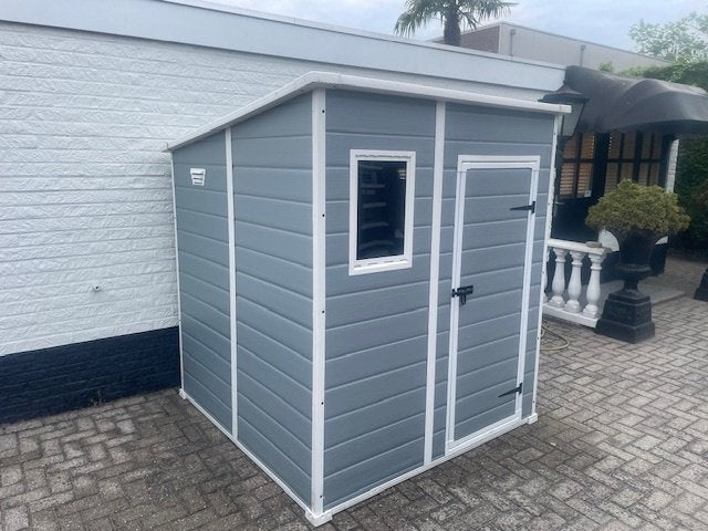 keter tuinhuis groot model met schuin dak half jaar oud, Tuin en Terras, Kunststof, Tuinhuis, Nieuw, Minder dan 200 cm