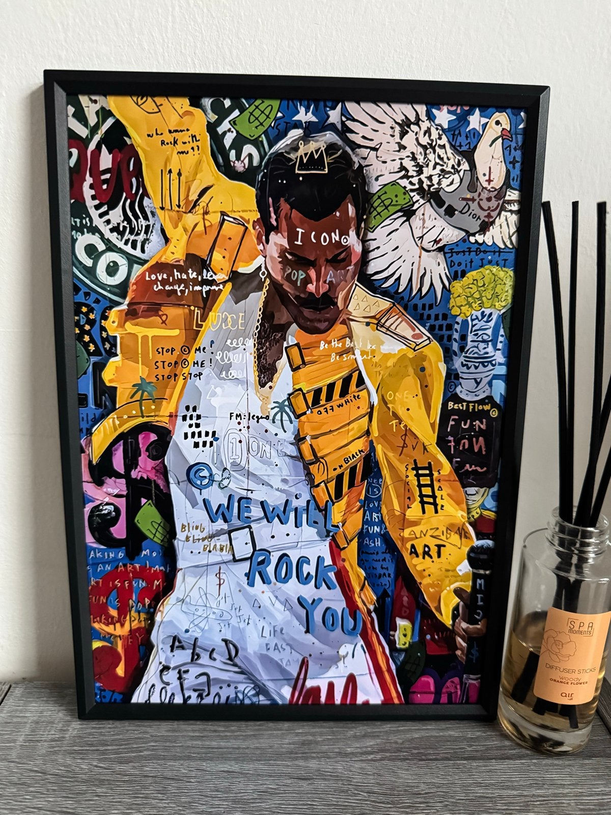 Freddie Mercury Pop Art Poster 21x30cm met IKEA lijst, Ophalen of Verzenden