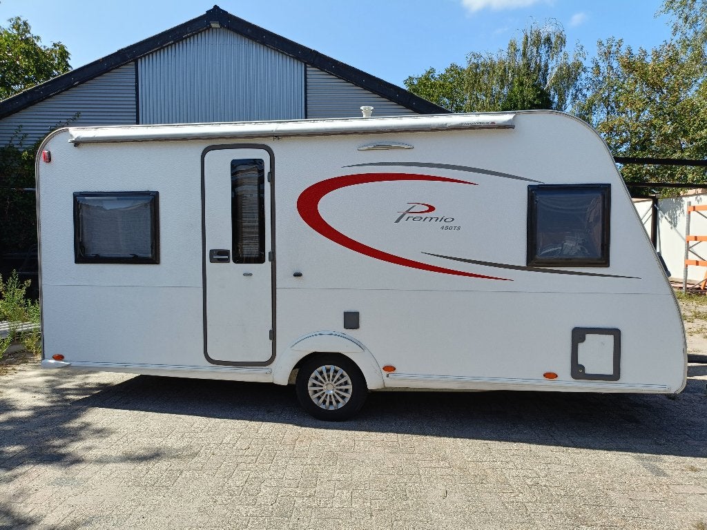 Bürstner Premio 450TS 2012 - Airco Voortent Luifel netjes, Caravans en Kamperen, Caravans, Omvormbare zithoek, Rondzit, 750 - 1000 kg