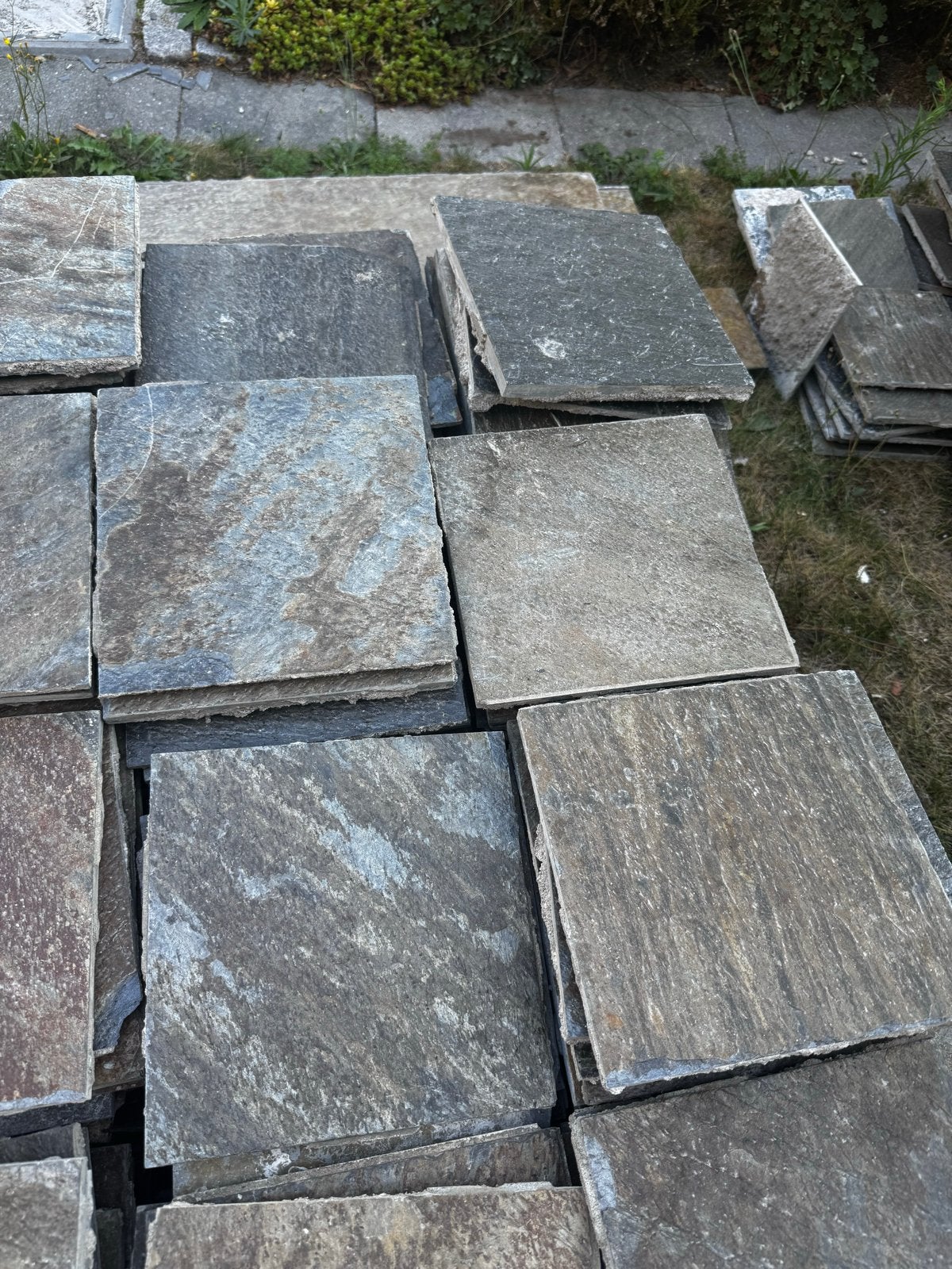 Natuurstenen vloer Noorse leisteen tegels 25x25, Ophalen, Overige materialen, Gebruikt, 20 tot 40 cm