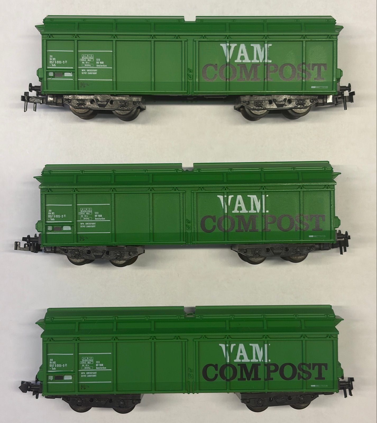 Set van 3 Roco 02366B VAM Compost goederenwagons, Gelijkstroom, Wagon, Ophalen of Verzenden, Zo goed als nieuw