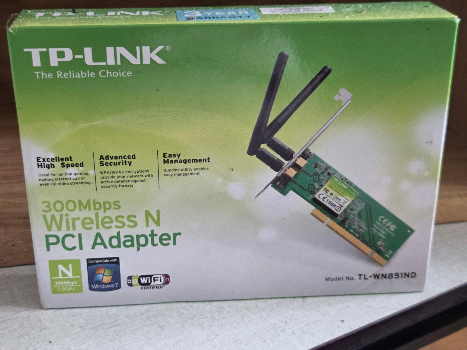 TP-Link TL-WN851ND 300Mbps Wireless N PCI Adapter, Computers en Software, Netwerk switches, Nieuw, Ophalen of Verzenden