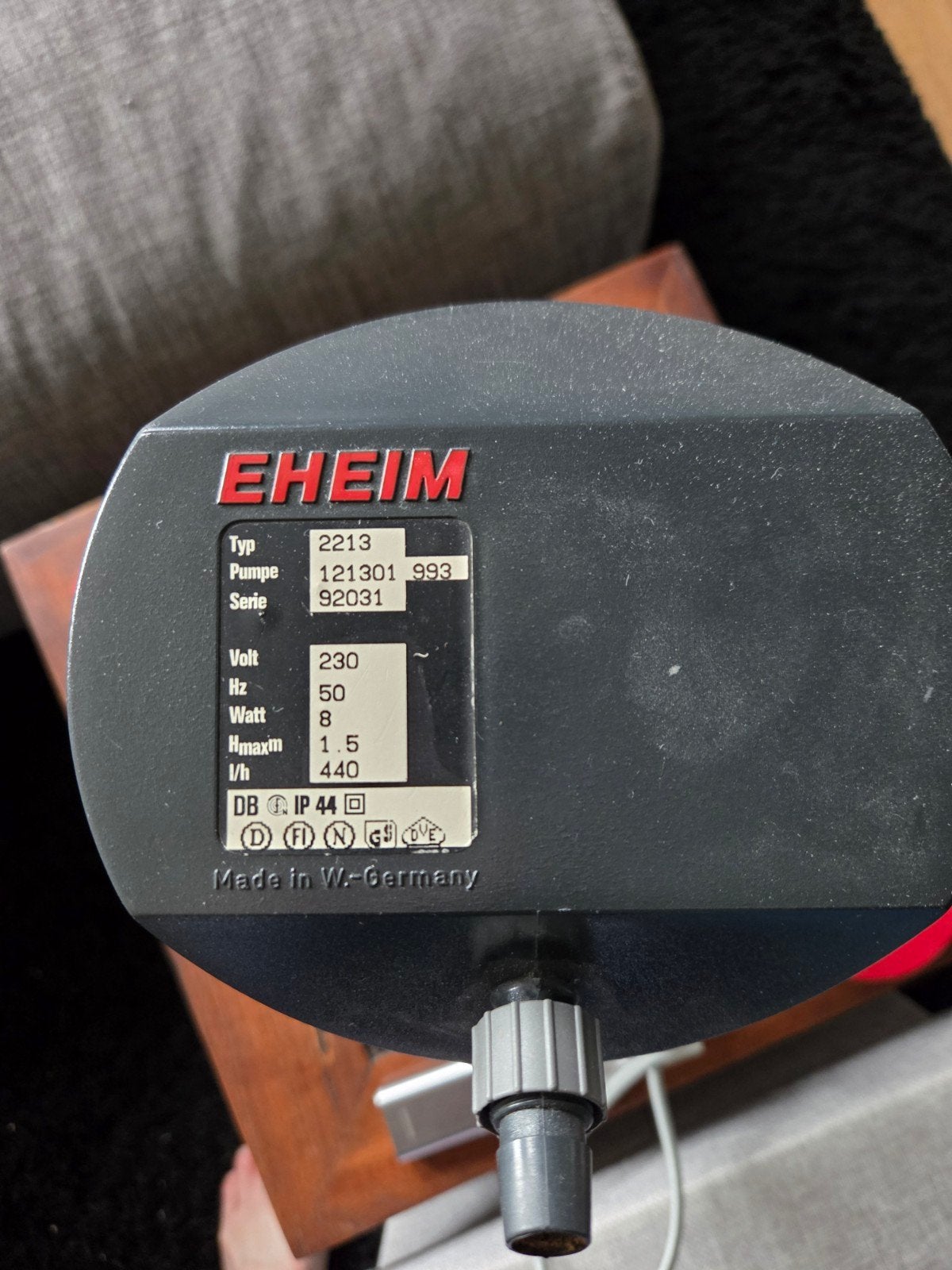 Eheim 2213, Ophalen