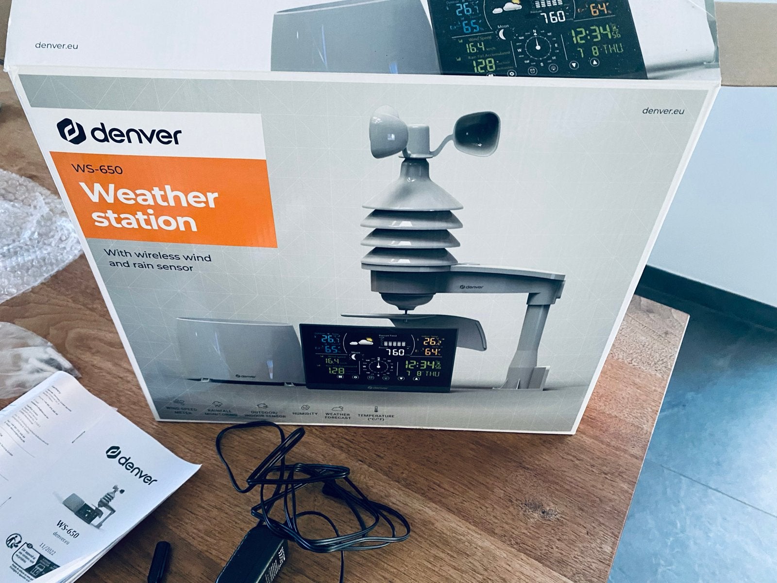 Denver WS-650 Weerstation met draadloze wind- en regensensor, Ophalen, Zo goed als nieuw, Weerstation