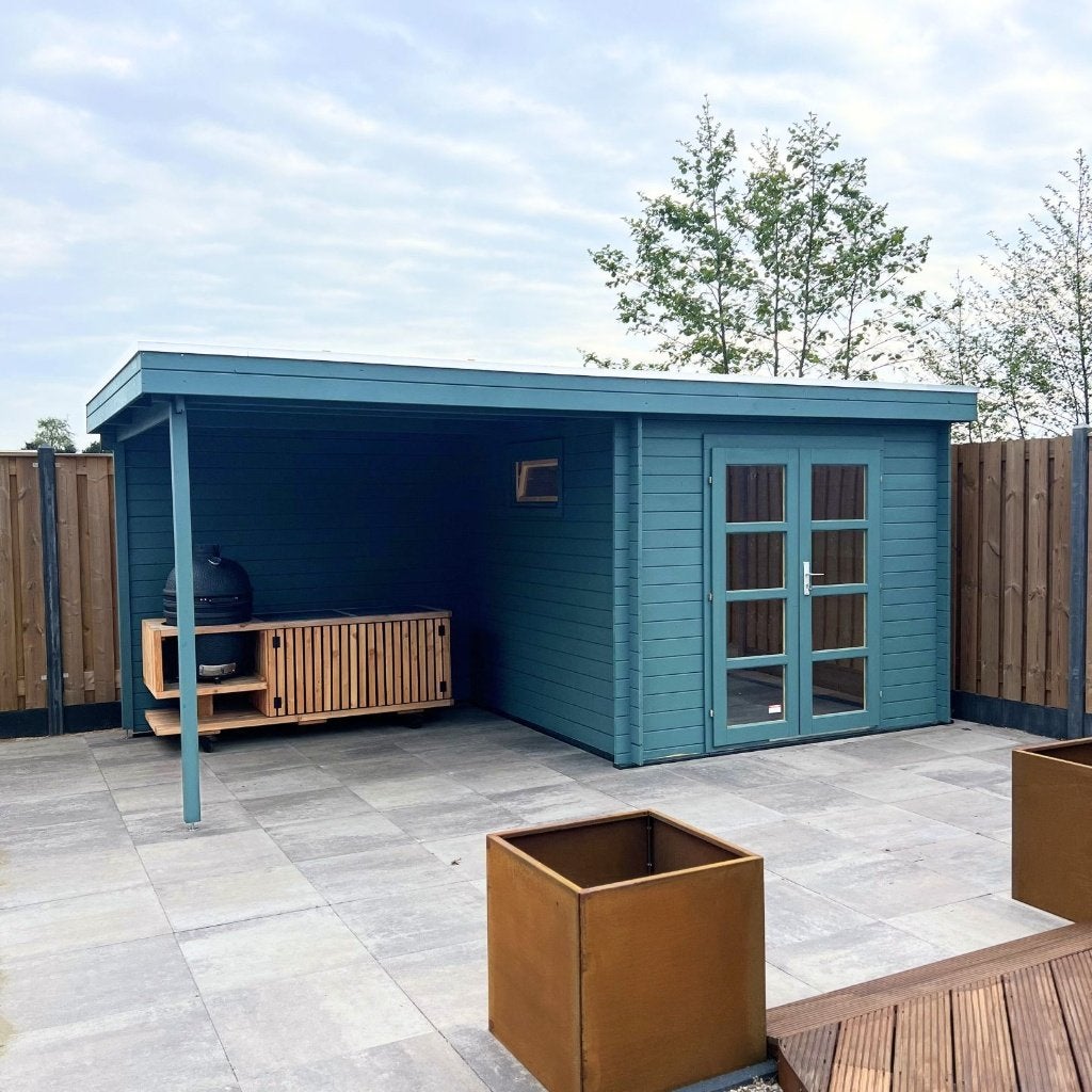 DIRECT AF TE HALEN! showmodel tuinhuis/blokhut in HEERLE, Ophalen, Gebruikt